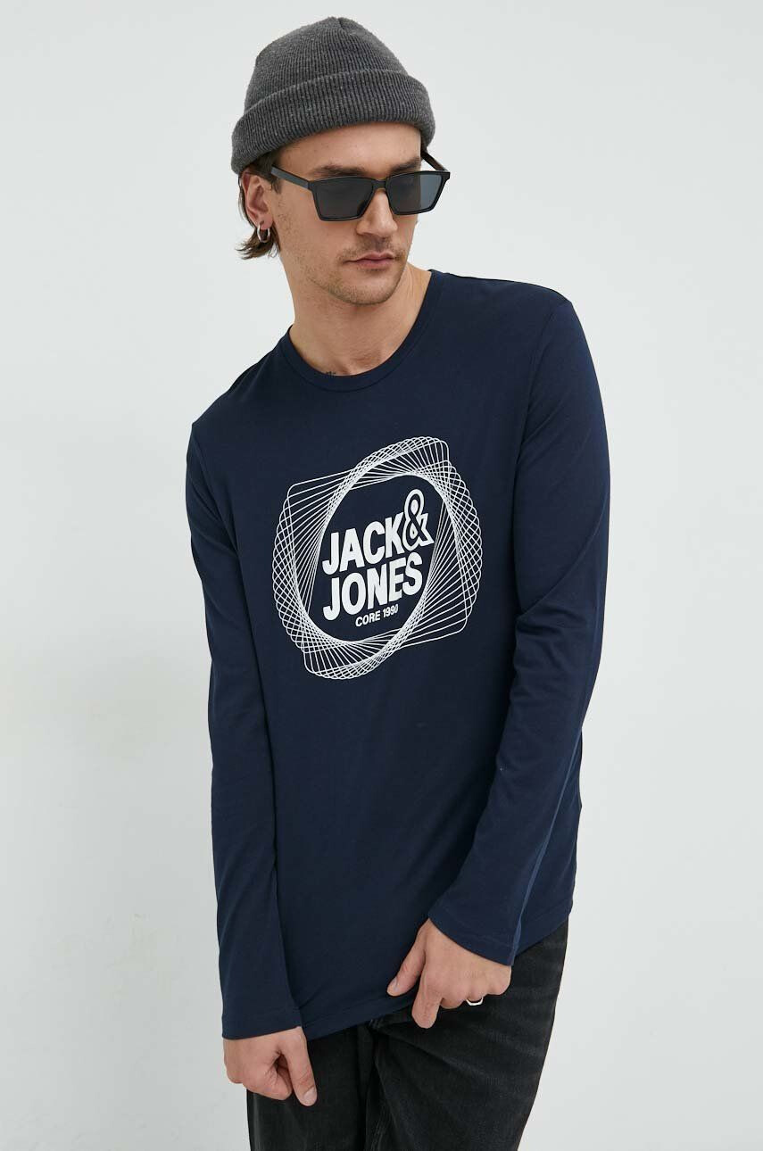 Jack & Jones Βαμβακερή μπλούζα με μακριά μανίκια JCOLUCA TEE LS CREW NECK FST - Pepit.gr