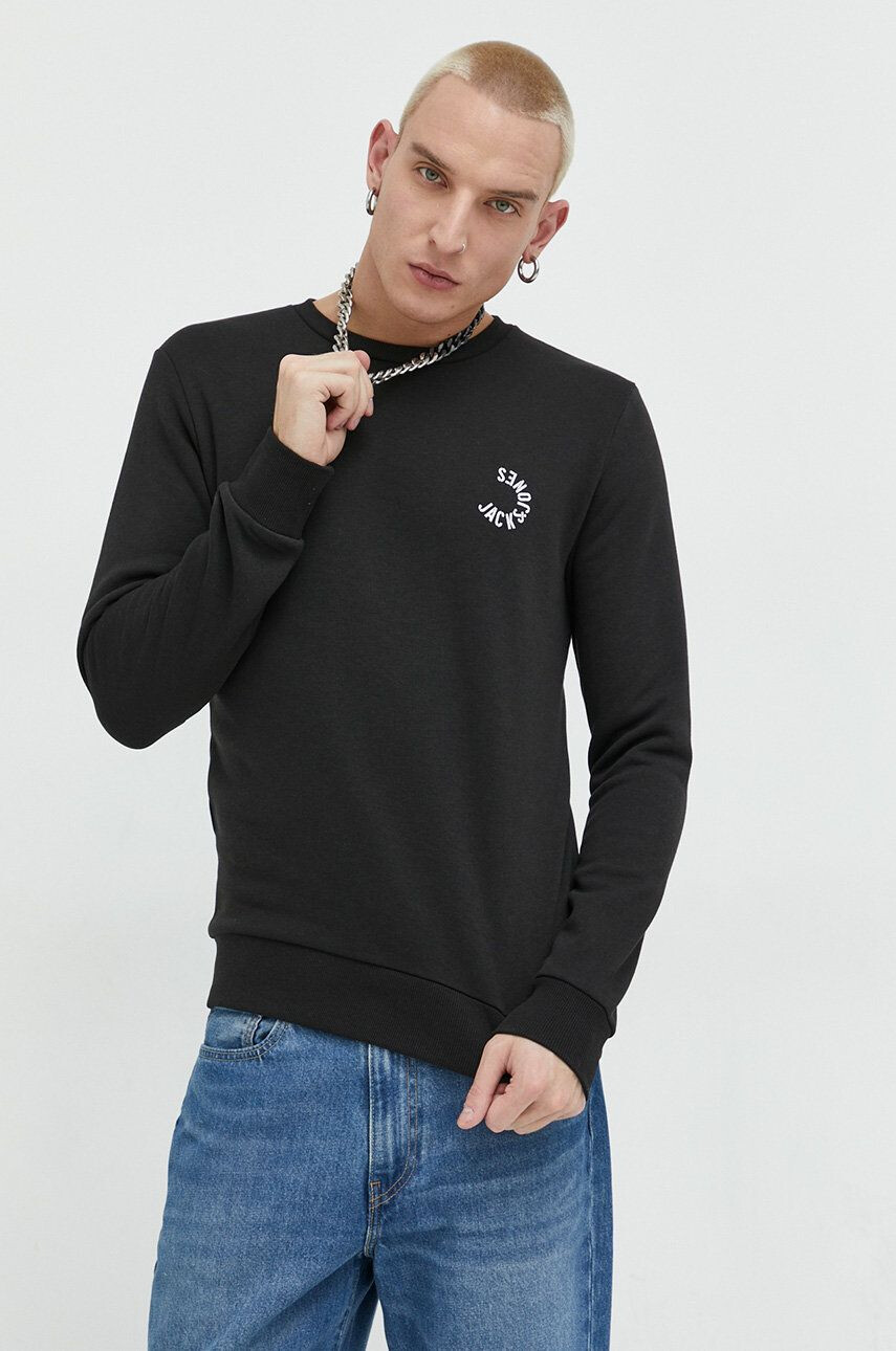 Jack & Jones Μπλούζα JCOBLUR PANEL SWEAT CREW NECK FST χρώμα: μαύρο 12225433 - Pepit.gr