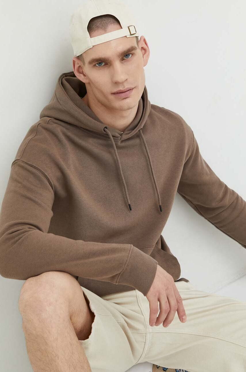 Jack & Jones Μπλούζα JJESTAR χρώμα: καφέ με κουκούλα - Pepit.gr