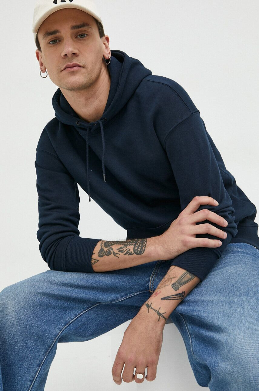 Jack & Jones Μπλούζα JJESTAR χρώμα: ναυτικό μπλε με κουκούλα 12208157 - Pepit.gr