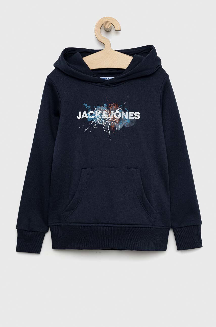 Jack & Jones Παιδική μπλούζα χρώμα: ναυτικό μπλε με κουκούλα - Pepit.gr