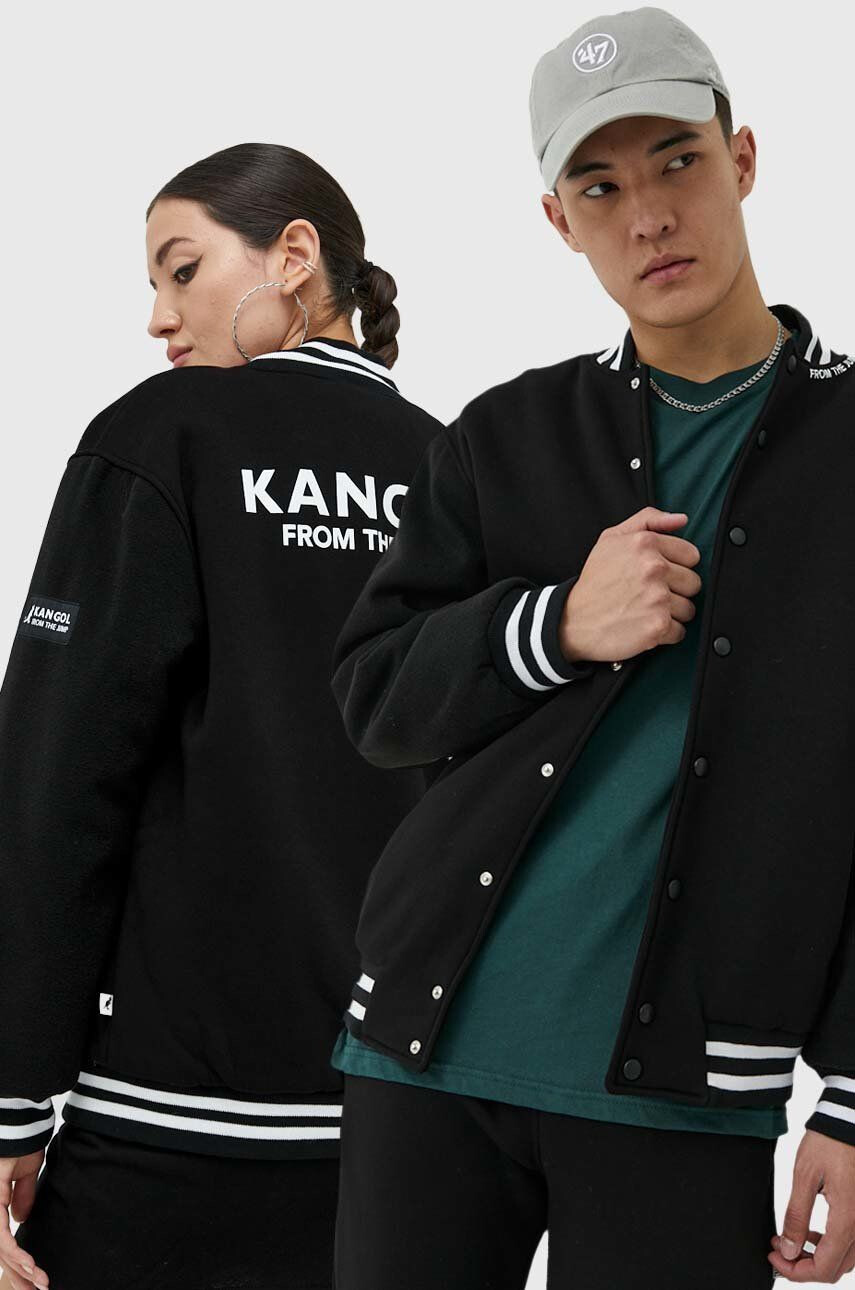 Kangol Μπουφάν bomber χρώμα: μαύρο - Pepit.gr