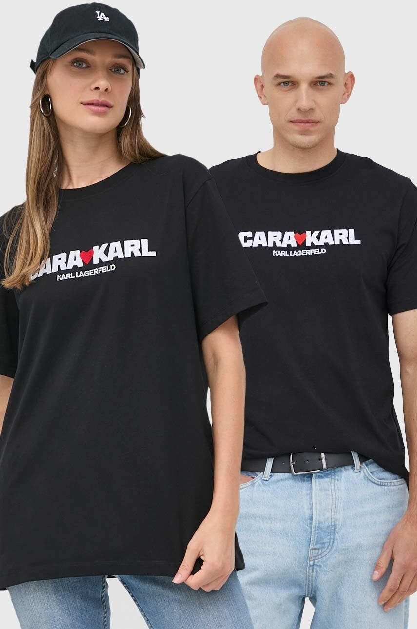 Karl Lagerfeld Βαμβακερό μπλουζάκι x Cara Delevingne - Pepit.gr