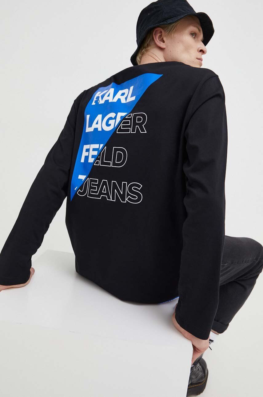 Karl Lagerfeld Jeans Βαμβακερή μπλούζα με μακριά μανίκια - Pepit.gr