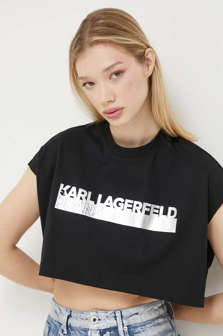 Karl Lagerfeld Jeans Βαμβακερό Top - Pepit.gr