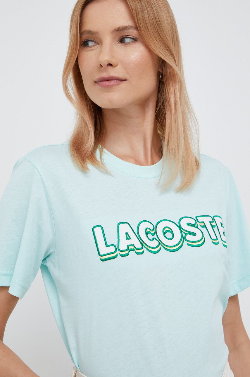 Lacoste Βαμβακερό μπλουζάκι χρώμα: μαύρο - Pepit.gr