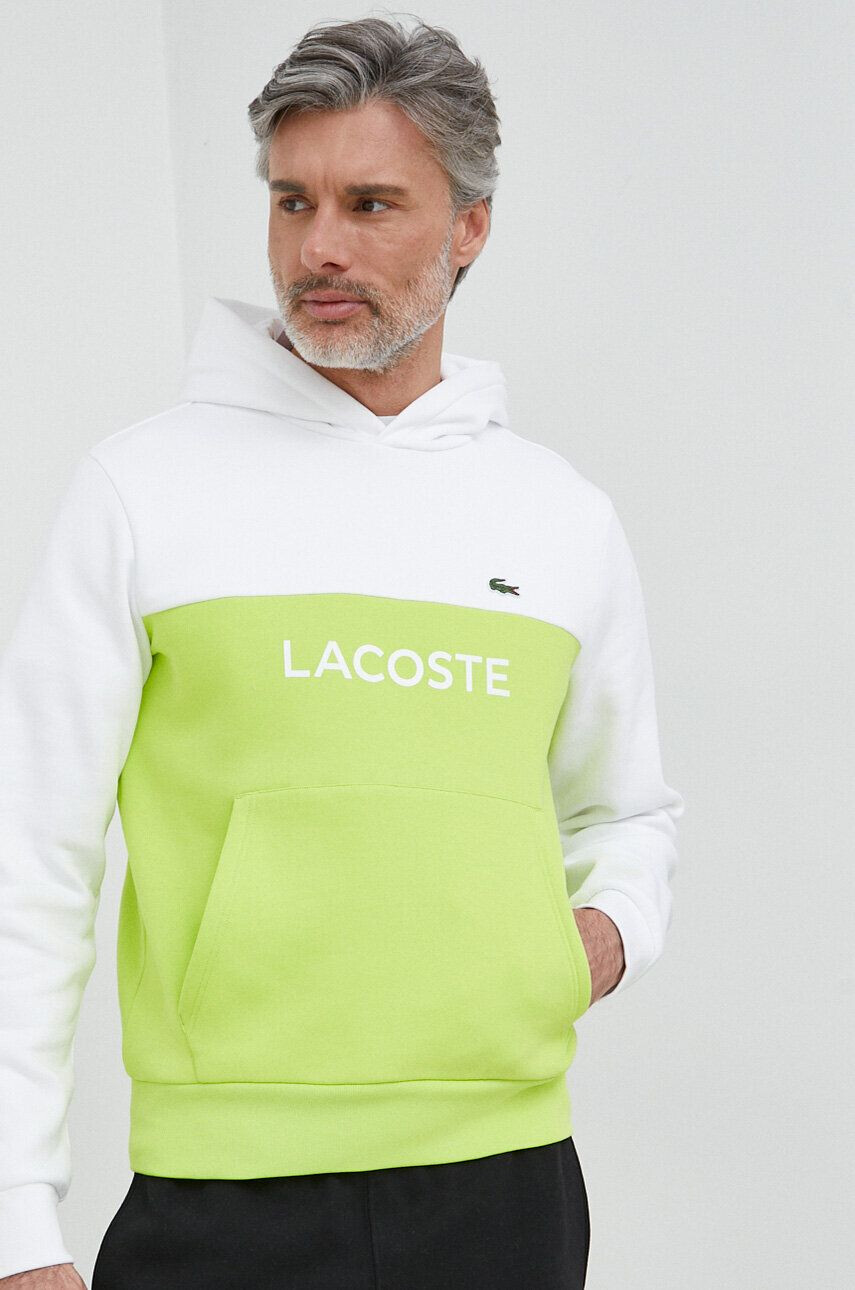 Lacoste Μπλούζα χρώμα: άσπρο με κουκούλα - Pepit.gr