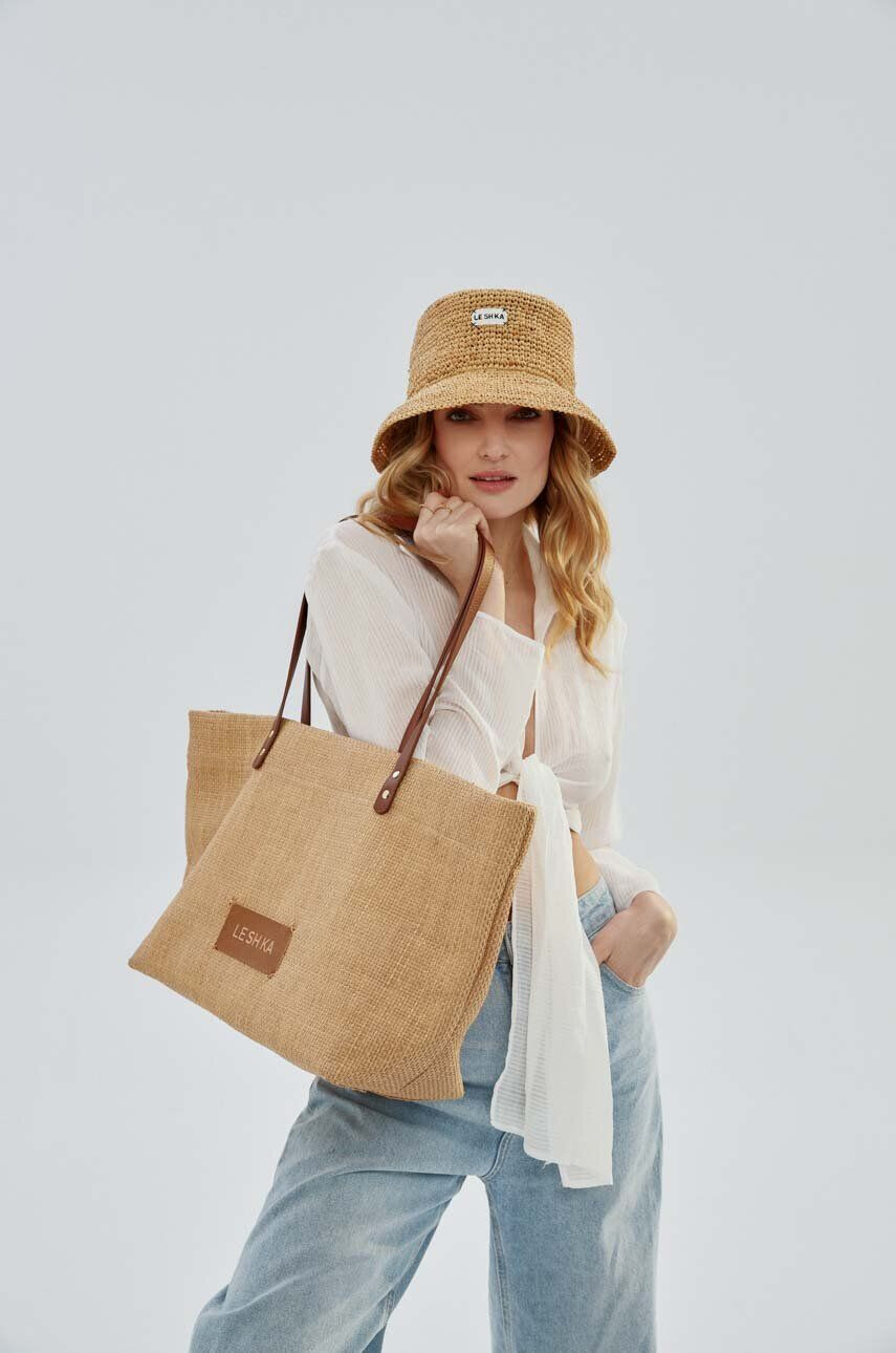 LE SH KA headwear Τσάντα Beige Summer Bag χρώμα: μπεζ - Pepit.gr