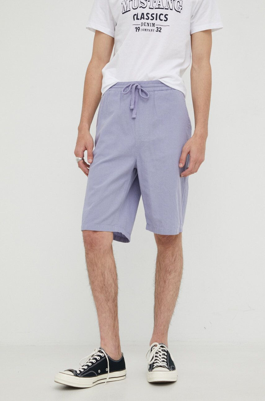 Lee Λινό σορτς Relaxed Drawstring S Misty Lilac - Pepit.gr