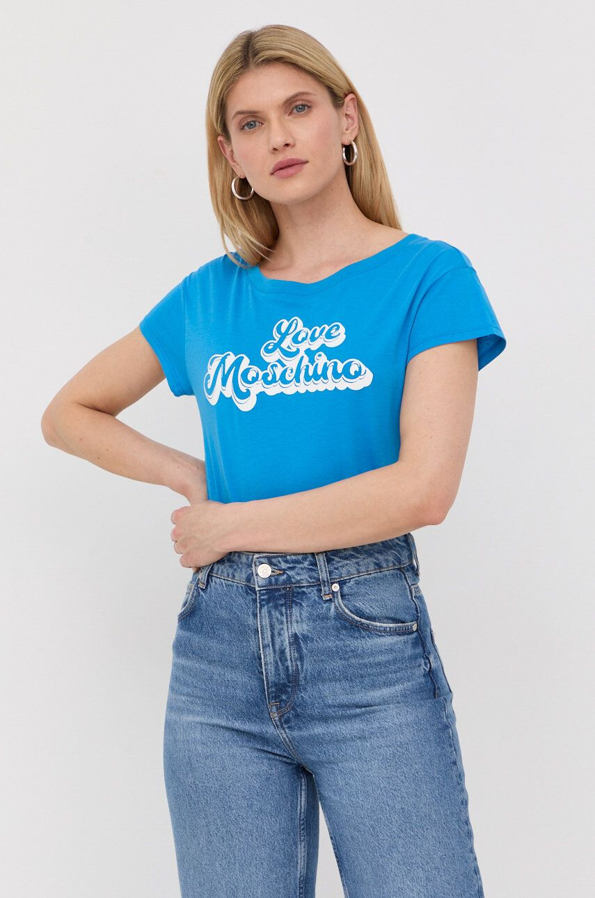 Love Moschino Βαμβακερό μπλουζάκι - Pepit.gr