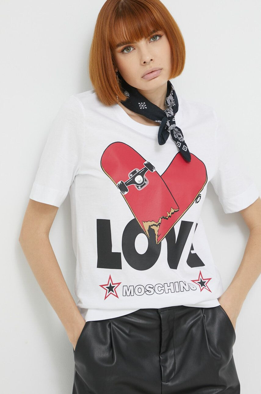 Love Moschino Βαμβακερό μπλουζάκι - Pepit.gr