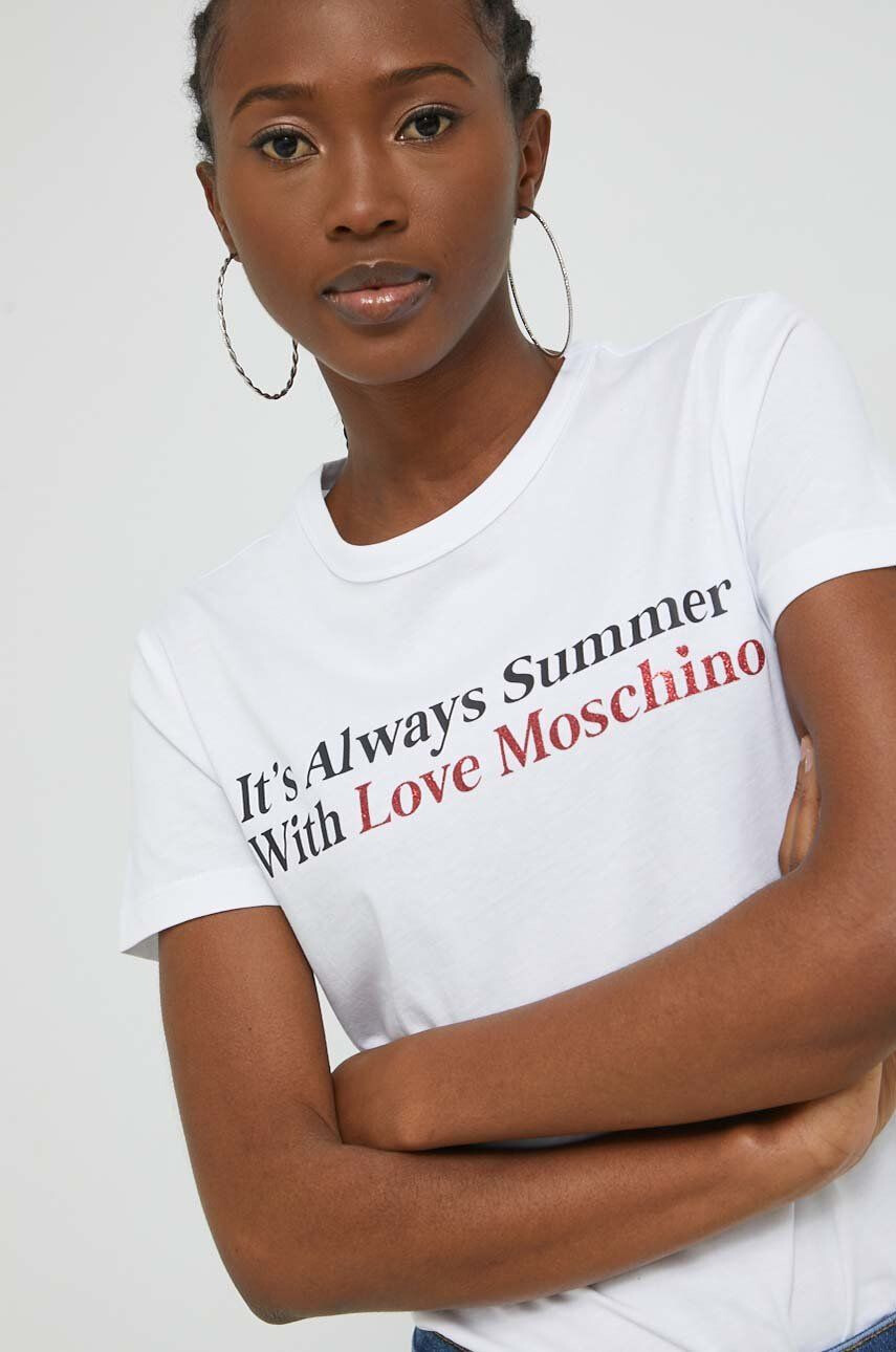 Love Moschino Βαμβακερό μπλουζάκι - Pepit.gr