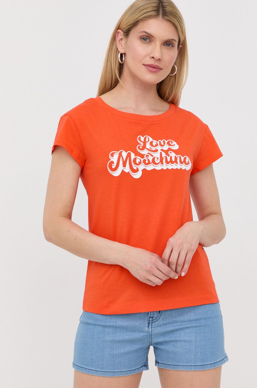 Love Moschino Βαμβακερό μπλουζάκι - Pepit.gr