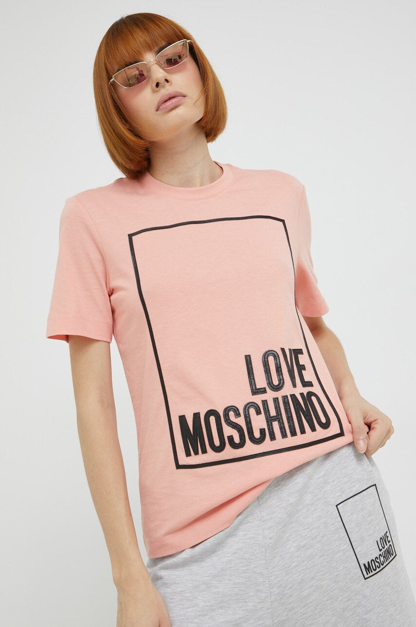 Love Moschino Βαμβακερό μπλουζάκι - Pepit.gr