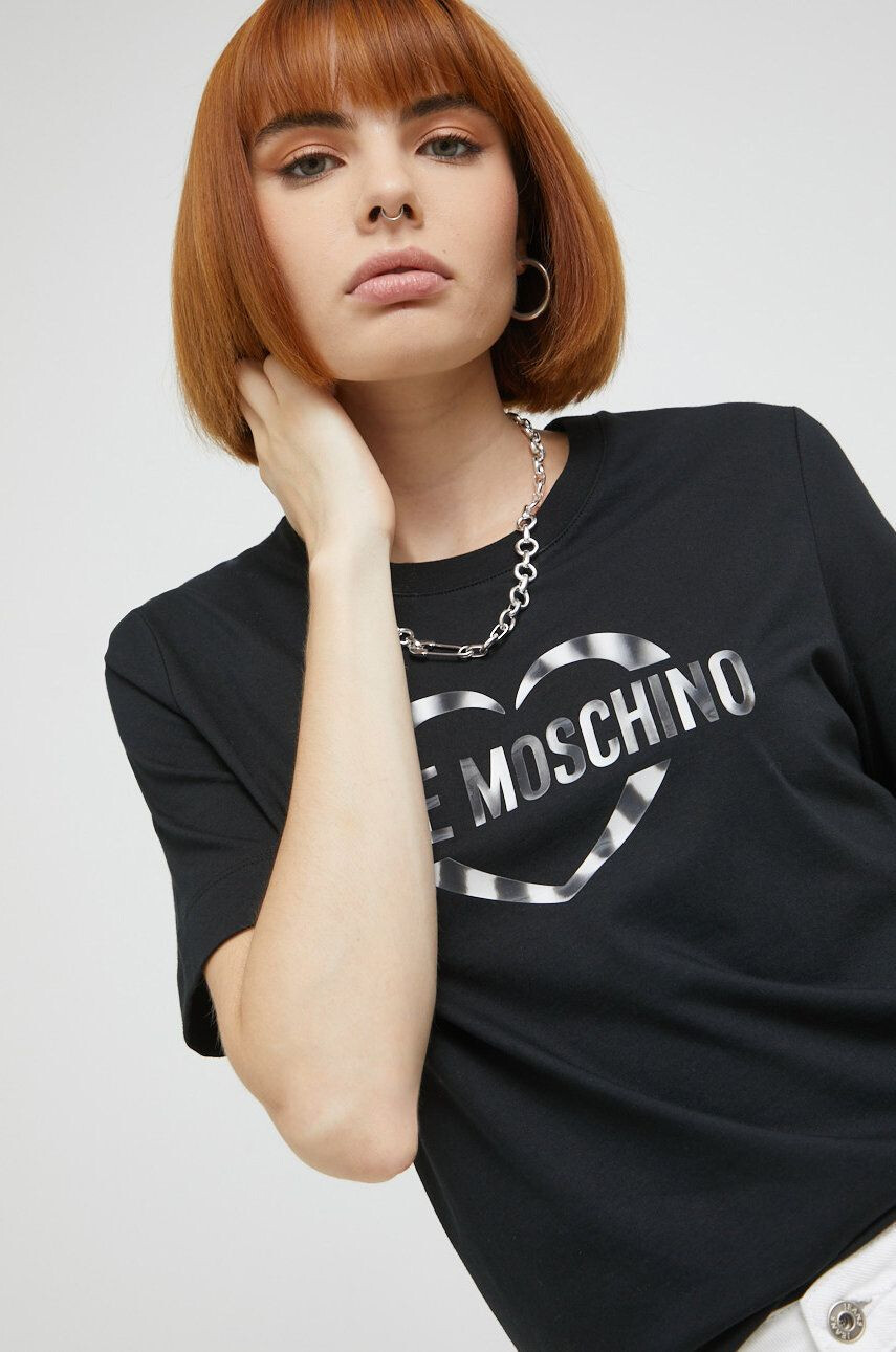 Love Moschino Βαμβακερό μπλουζάκι - Pepit.gr