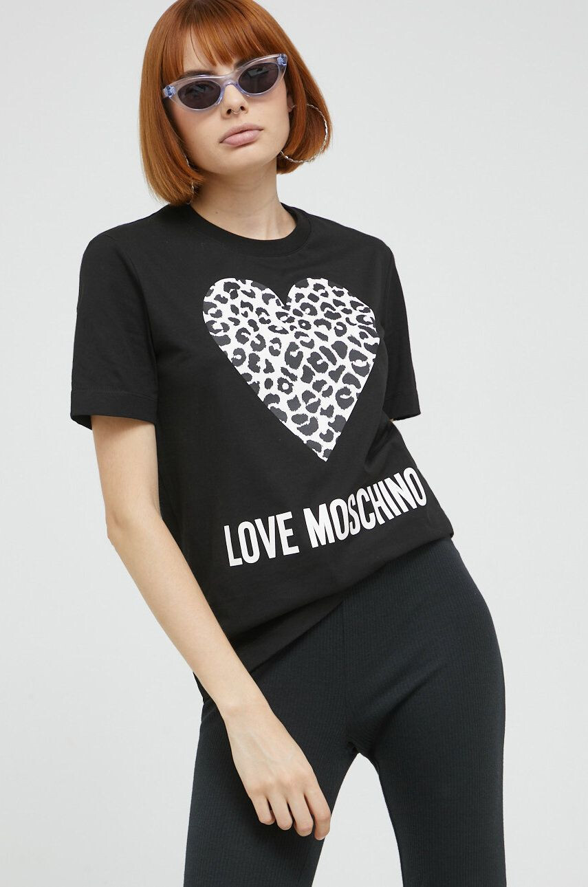 Love Moschino Βαμβακερό μπλουζάκι - Pepit.gr