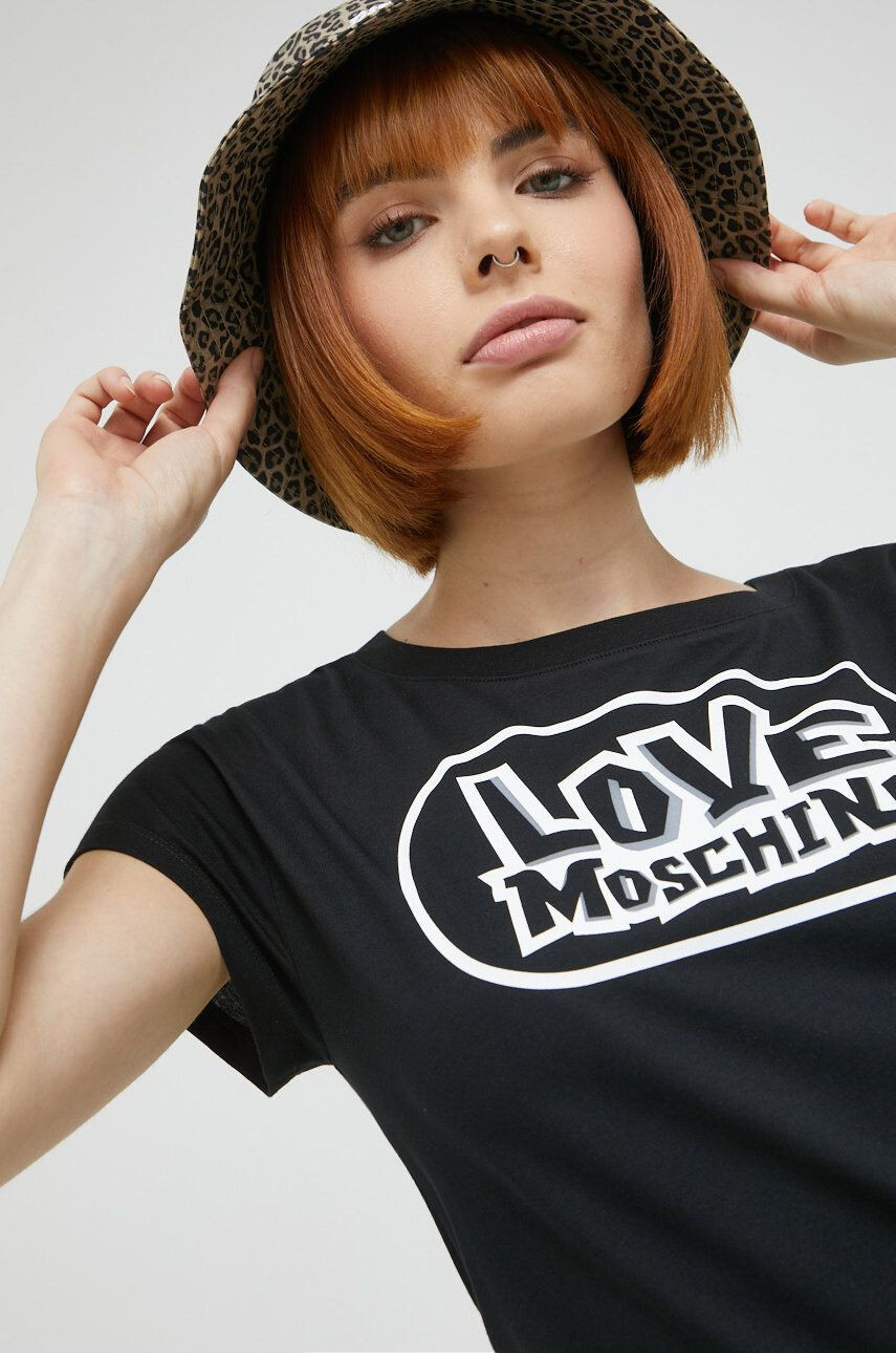 Love Moschino Βαμβακερό μπλουζάκι - Pepit.gr