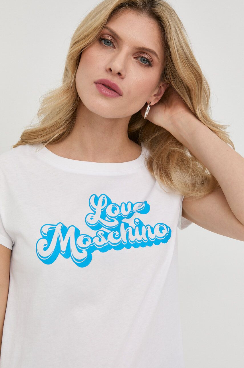 Love Moschino Βαμβακερό μπλουζάκι - Pepit.gr