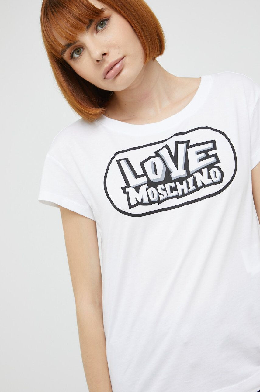 Love Moschino Βαμβακερό μπλουζάκι - Pepit.gr