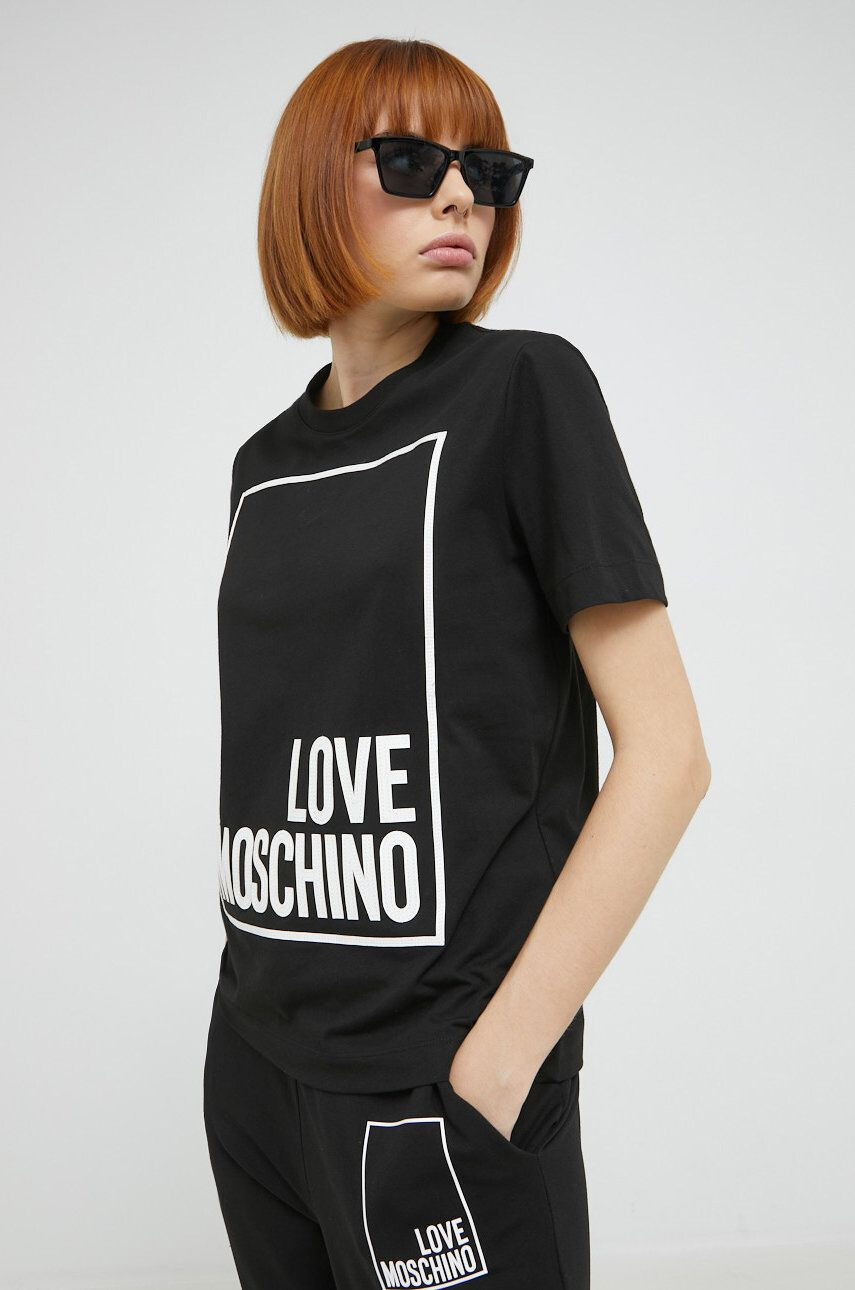 Love Moschino Βαμβακερό μπλουζάκι - Pepit.gr