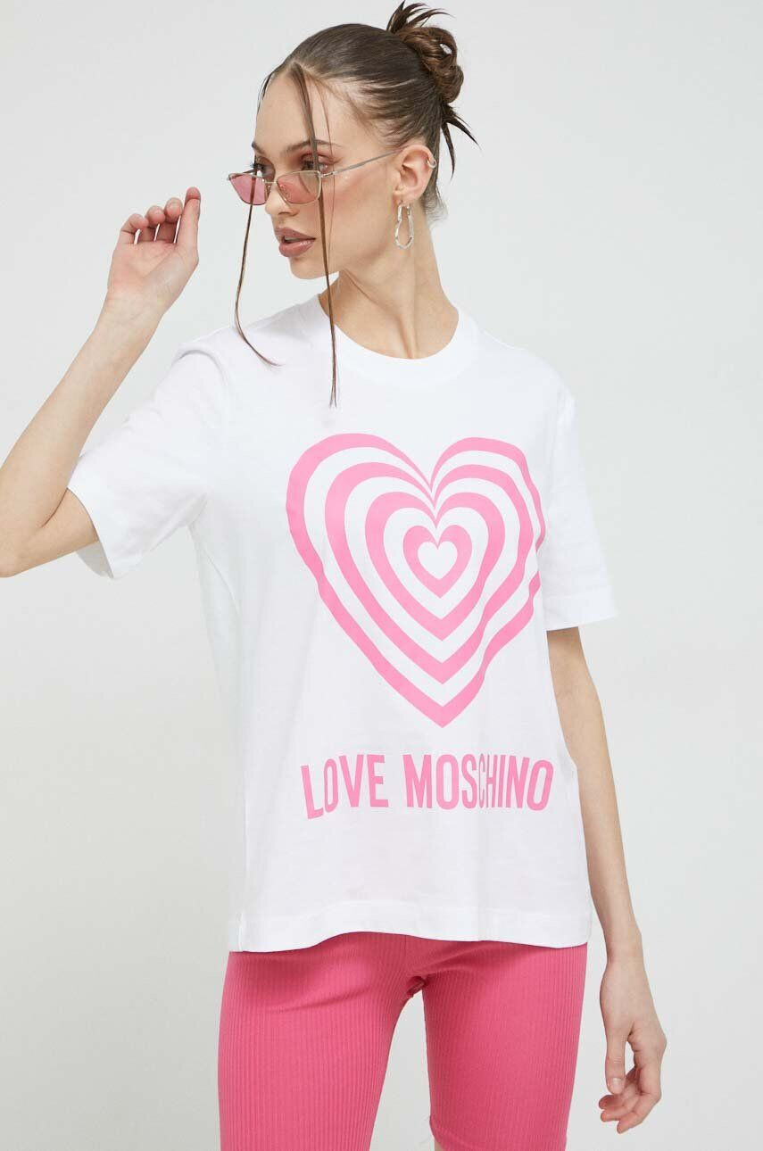 Love Moschino Βαμβακερό μπλουζάκι - Pepit.gr