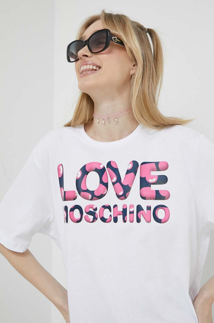 Love Moschino Βαμβακερό μπλουζάκι - Pepit.gr