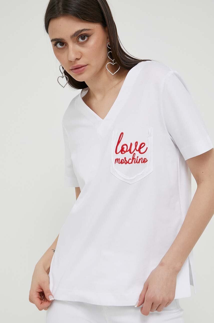 Love Moschino Βαμβακερό μπλουζάκι - Pepit.gr