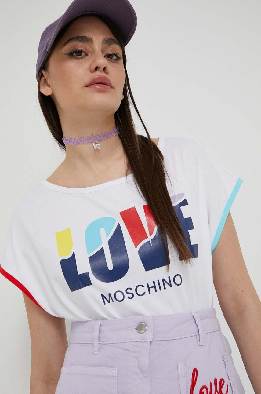 Love Moschino Βαμβακερό μπλουζάκι - Pepit.gr