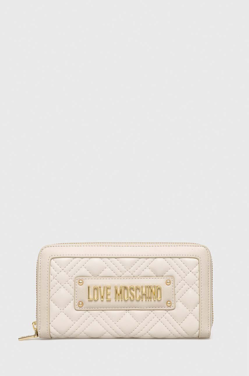 Love Moschino Πορτοφόλι χρώμα: μπεζ - Pepit.gr