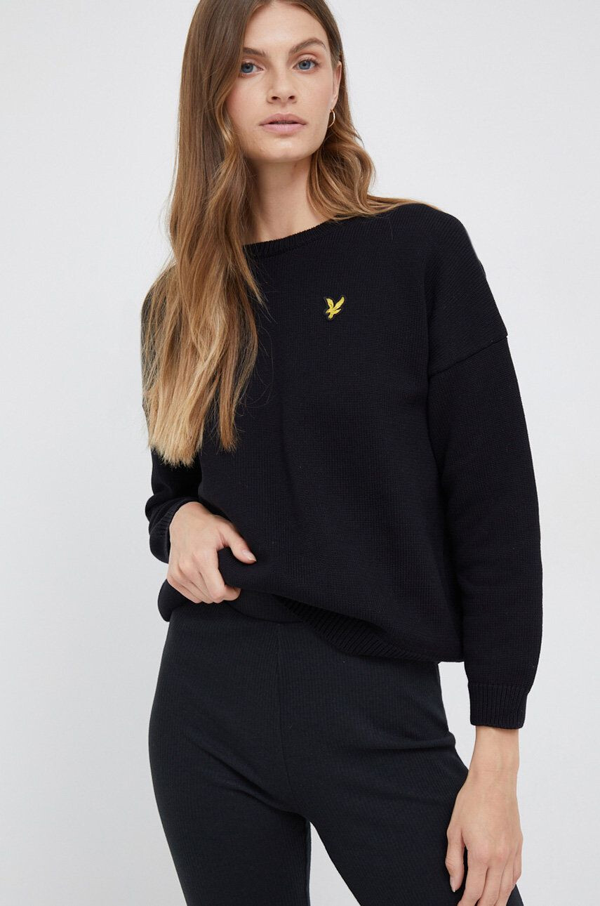 Lyle & Scott Βαμβακερό πουλόβερ γυναικεία χρώμα: μαύρο - Pepit.gr