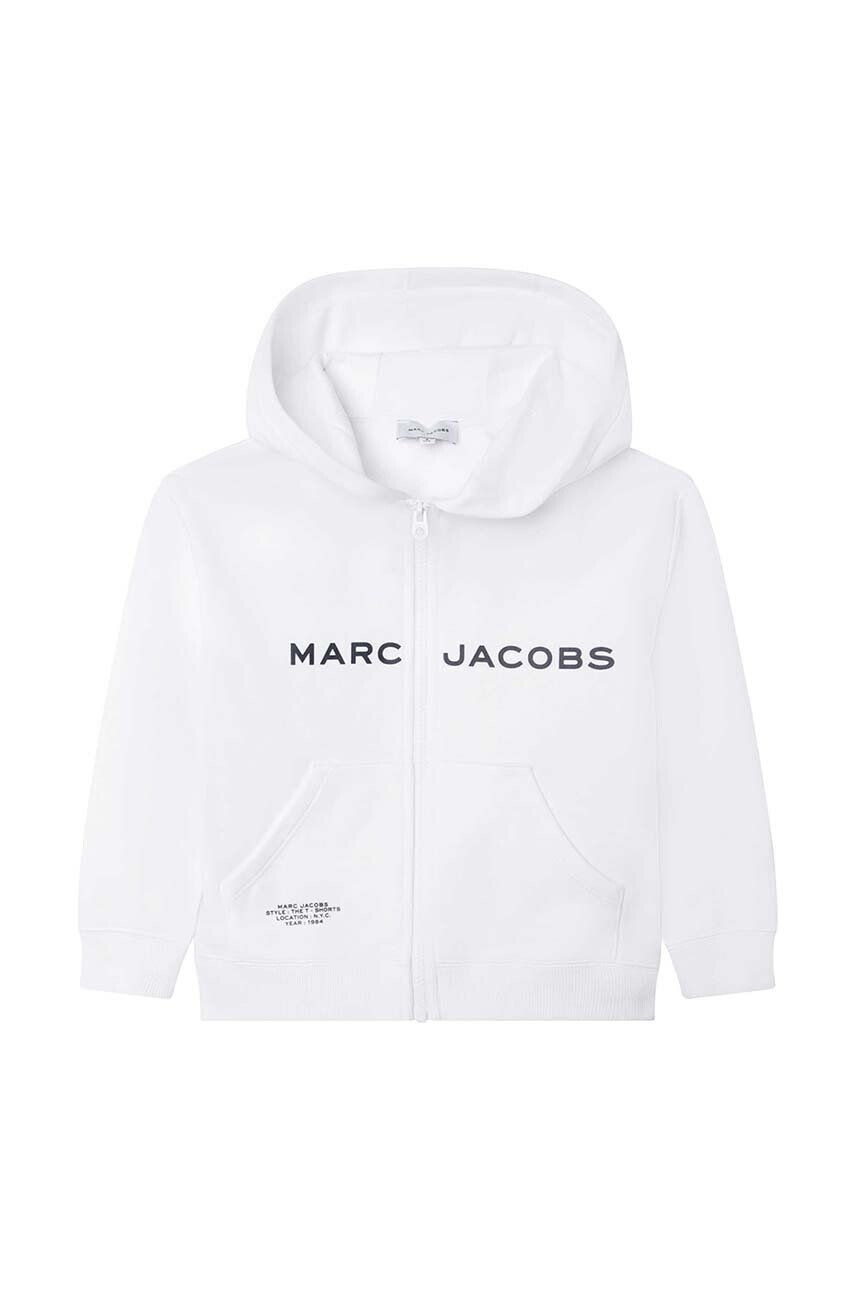 Marc Jacobs Παιδική βαμβακερή μπλούζα χρώμα: άσπρο με κουκούλα - Pepit.gr