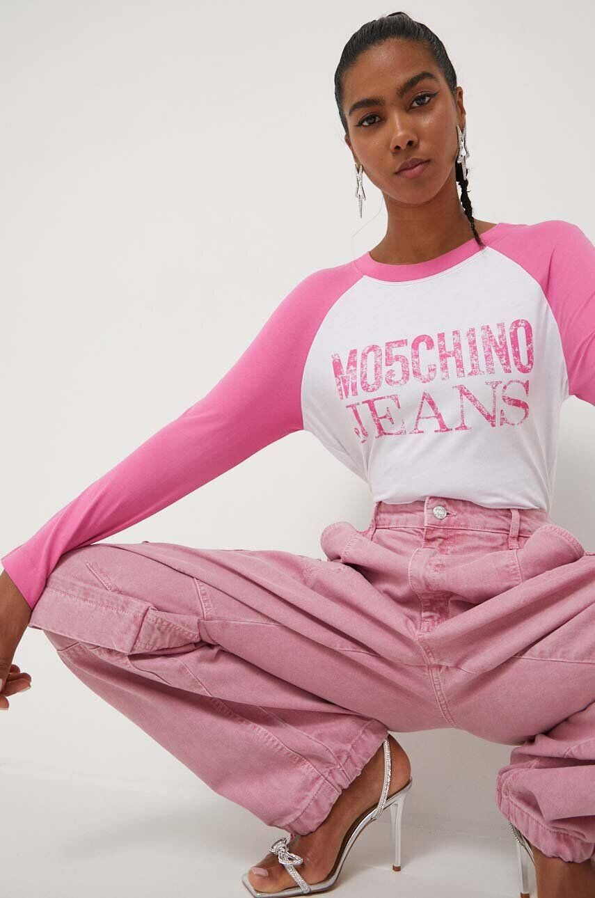 Moschino Jeans Βαμβακερή μπλούζα με μακριά μανίκια - Pepit.gr