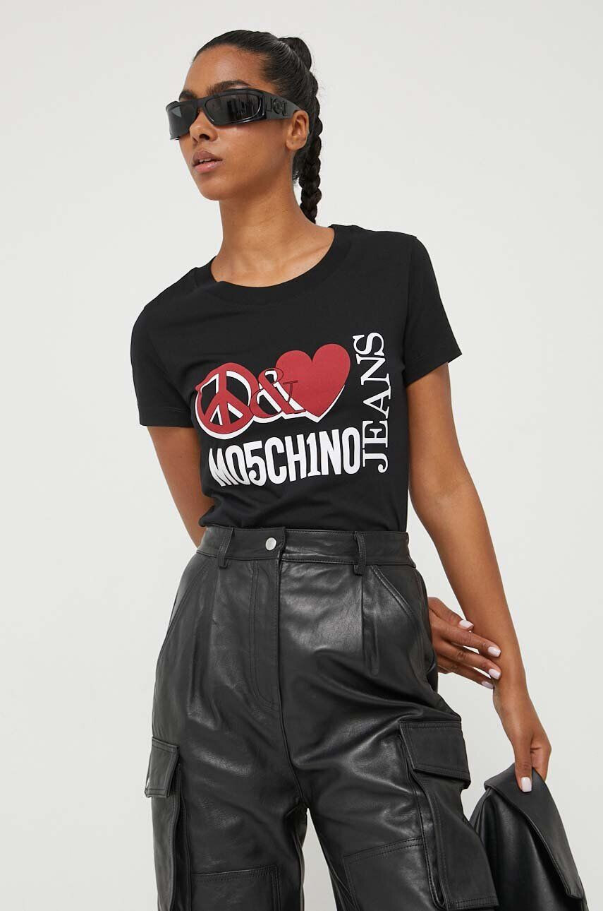 Moschino Jeans Βαμβακερό μπλουζάκι - Pepit.gr