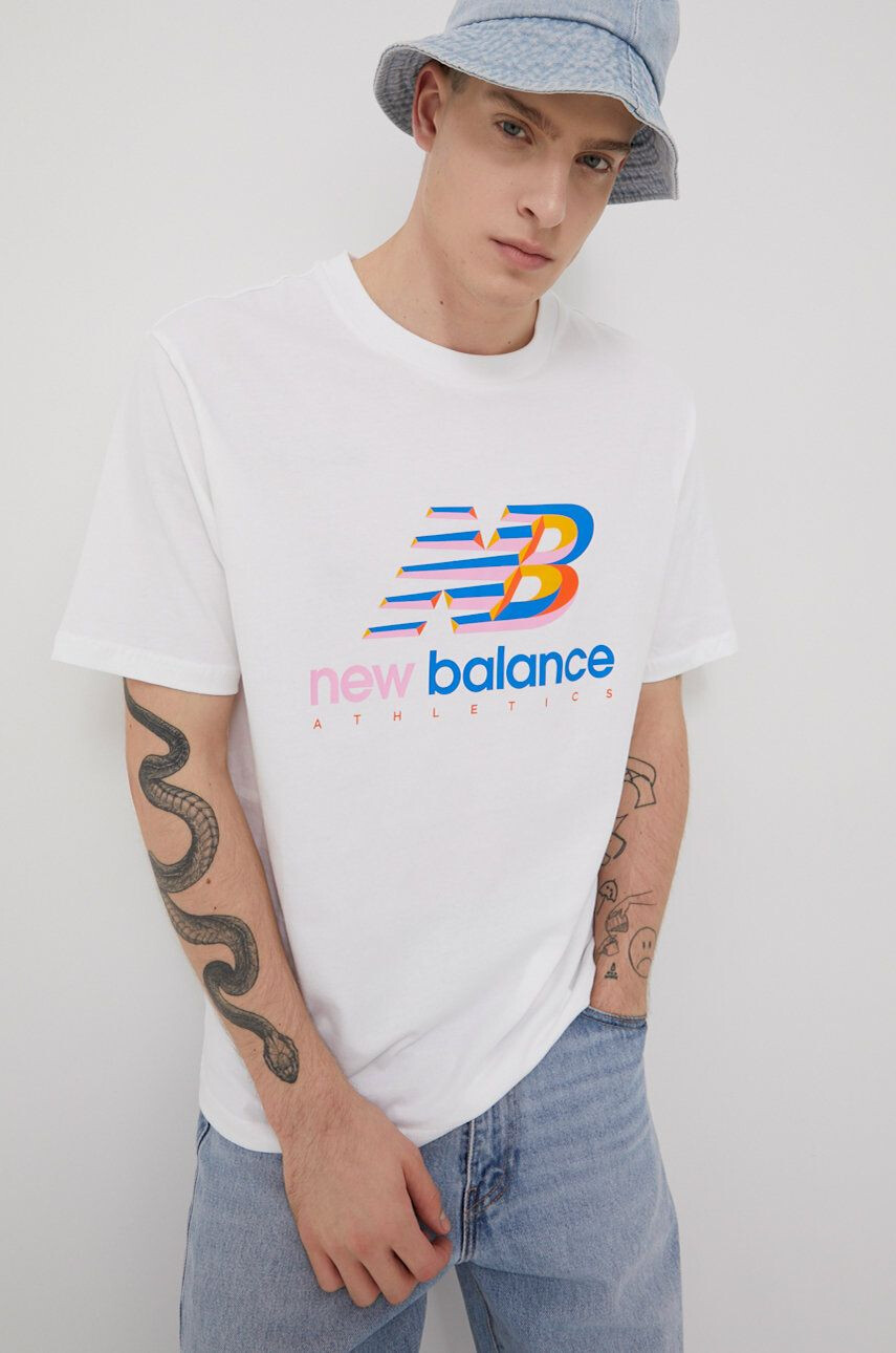 New Balance Βαμβακερό μπλουζάκι - Pepit.gr