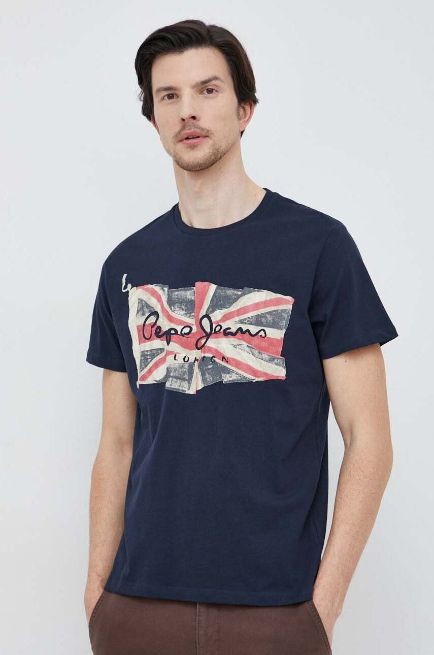 Pepe Jeans Βαμβακερό μπλουζάκι Flag Logo - Pepit.gr