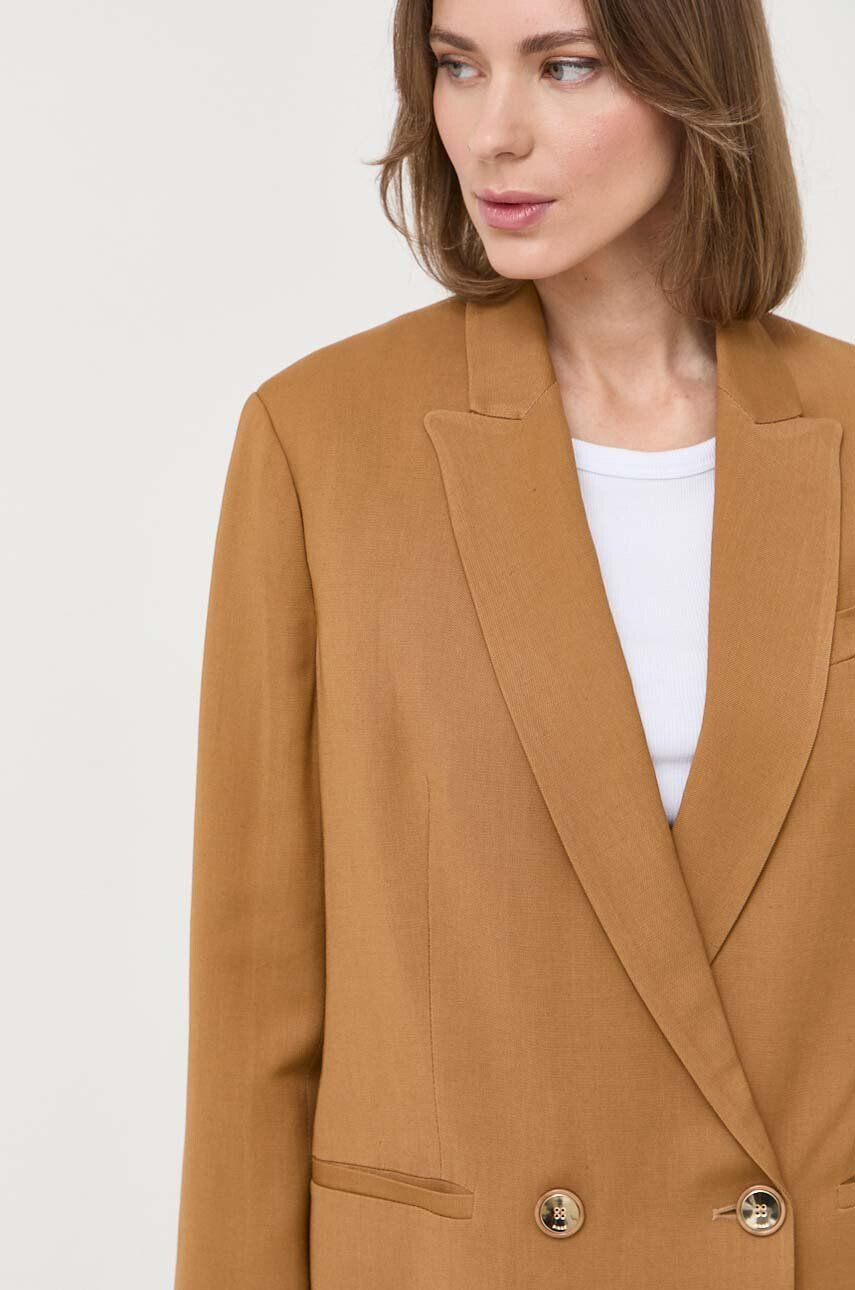 Pinko Blazer με μείγμα λινών χρώμα: κίτρινο - Pepit.gr