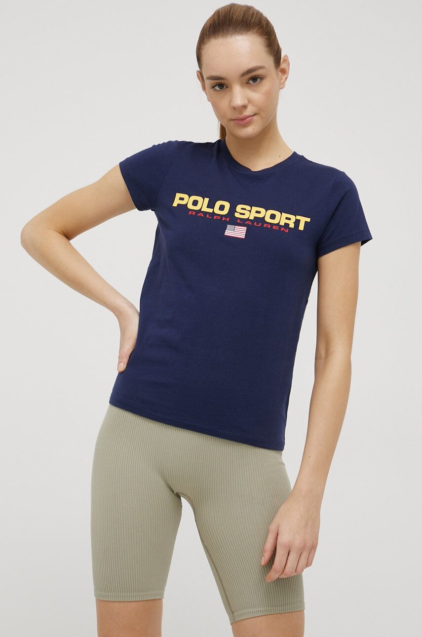 Polo Ralph Lauren Βαμβακερό μπλουζάκι χρώμα: ναυτικό μπλε - Pepit.gr