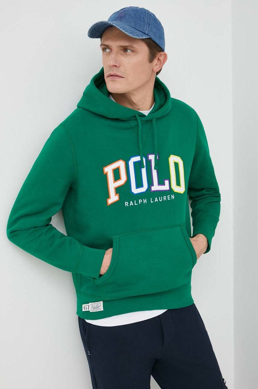 Polo Ralph Lauren Μπλούζα χρώμα: πράσινο με κουκούλα - Pepit.gr