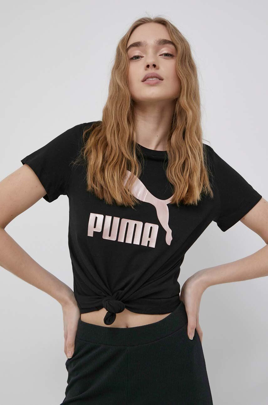 Puma Μπλουζάκι γυναικεία χρώμα: μαύρο - Pepit.gr