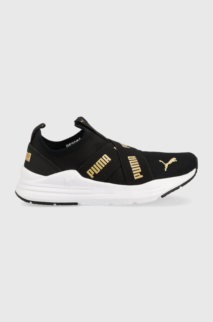 Puma Παιδικά αθλητικά παπούτσια Wired Run Slip On Flash Jr χρώμα: μαύρο - Pepit.gr