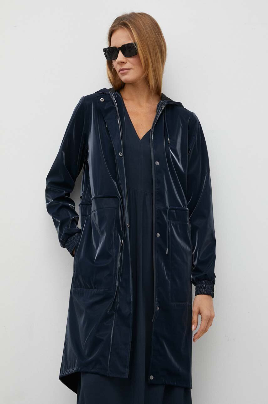 Rains Αδιάβροχο μπουφάν 18550 String Parka χρώμα: ναυτικό μπλε - Pepit.gr