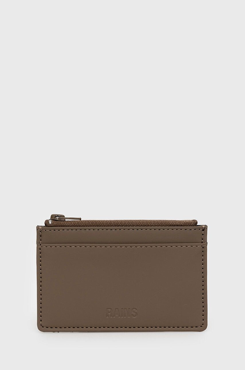 Rains Πορτοφόλι 16450 Zip Wallet χρώμα: καφέ - Pepit.gr