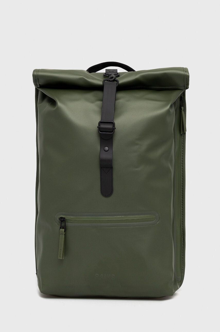 Rains Σακίδιο πλάτης 13160 Rolltop Rucksack χρώμα: μαύρο - Pepit.gr