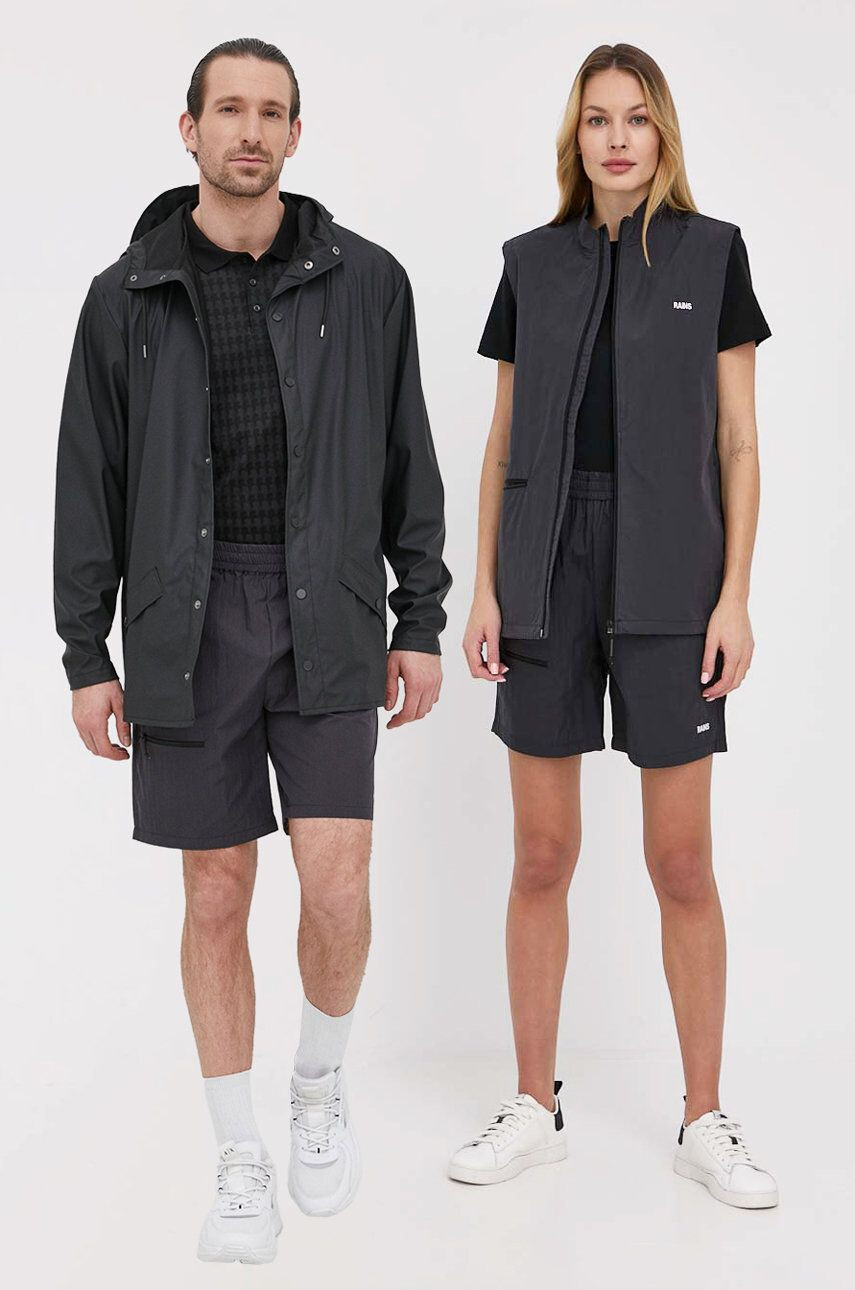 Rains Σορτς 18710 Woven Shorts χρώμα: μαύρο - Pepit.gr