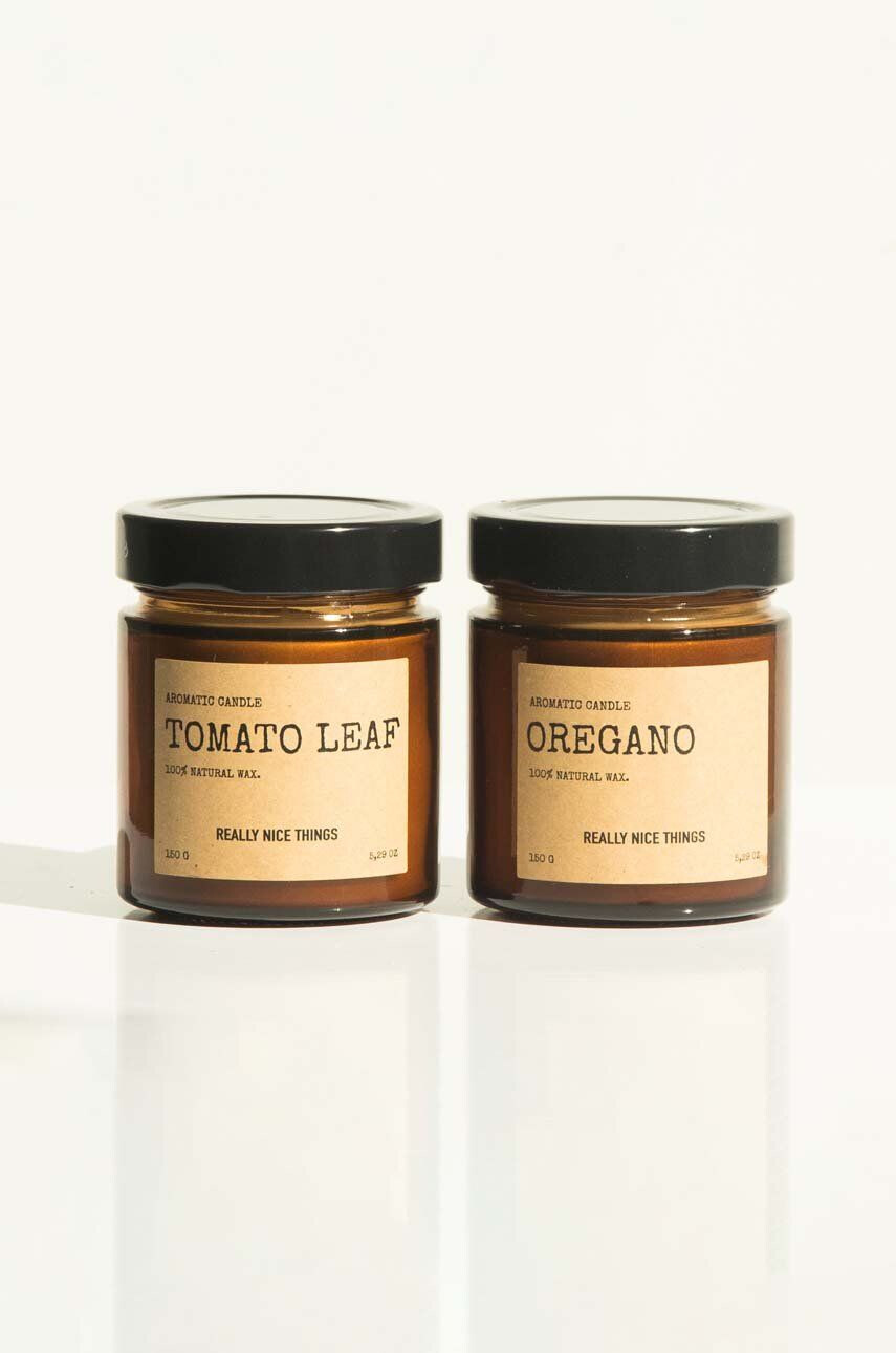 Really Nice Things Σετ με αρωματικά κεριά Tomato Leaf & Oregano 2 x 100 g 2-pack - Pepit.gr