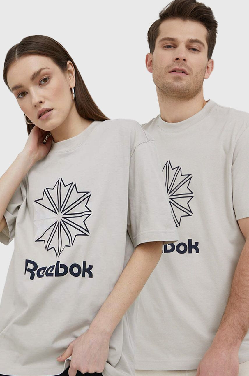 Reebok Classic Βαμβακερό μπλουζάκι χρώμα: γκρι - Pepit.gr