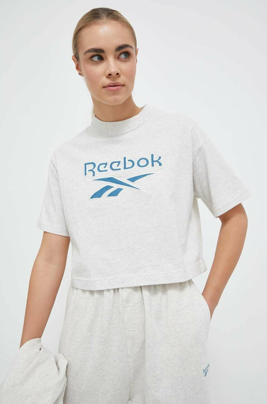 Reebok Classic Βαμβακερό μπλουζάκι AE Big Logo Crop - Pepit.gr