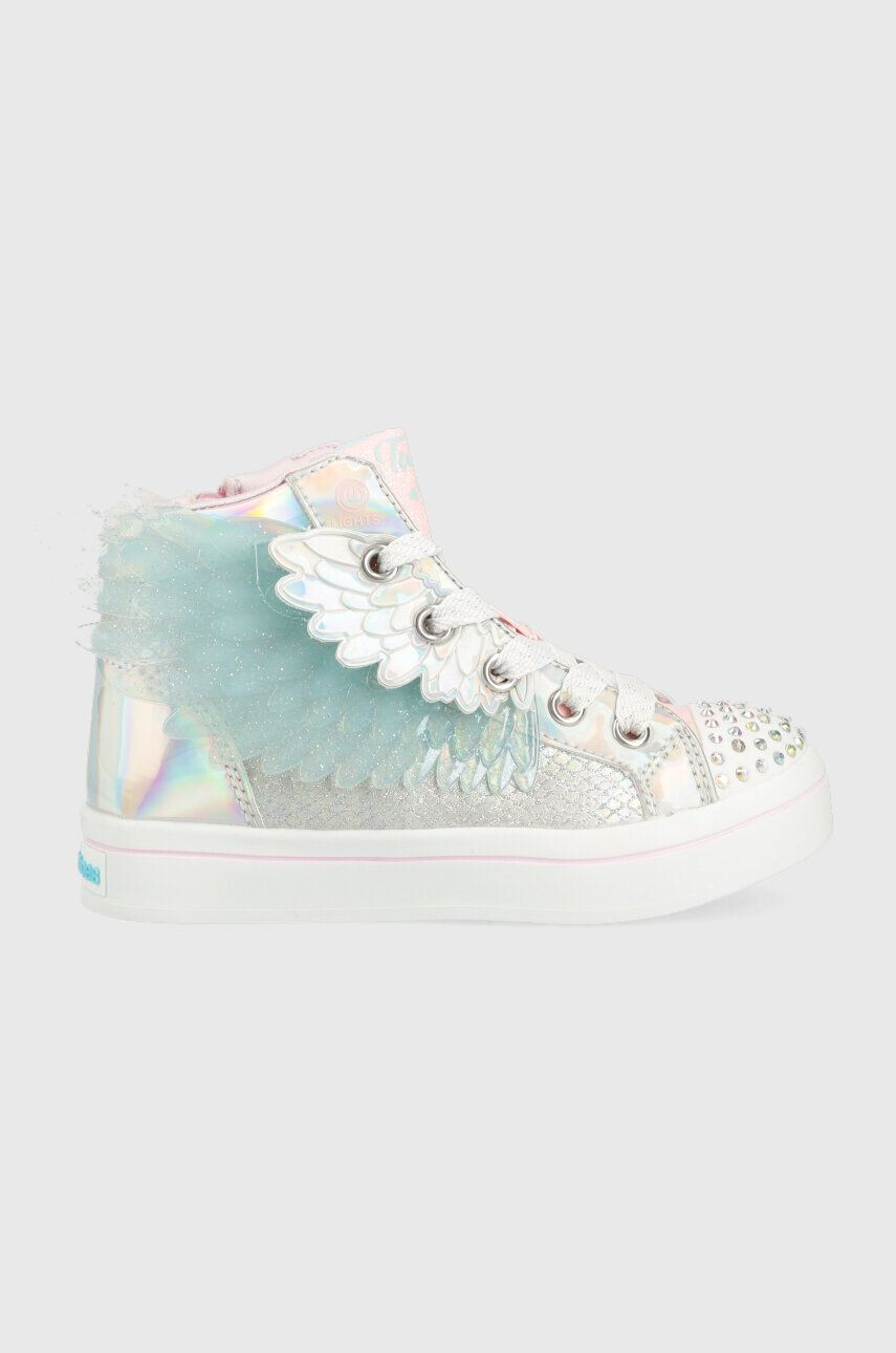 Skechers Παιδικά πάνινα παπούτσια Unicorn Wings χρώμα: ασημί - Pepit.gr