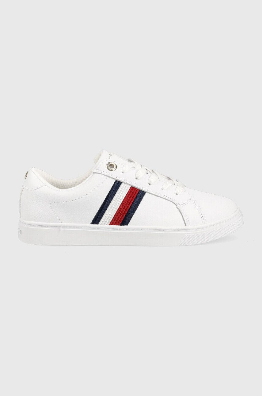 Tommy Hilfiger Δερμάτινα αθλητικά παπούτσια fw0fw06903 essential stripes sneaker χρώμα: άσπρο - Pepit.gr