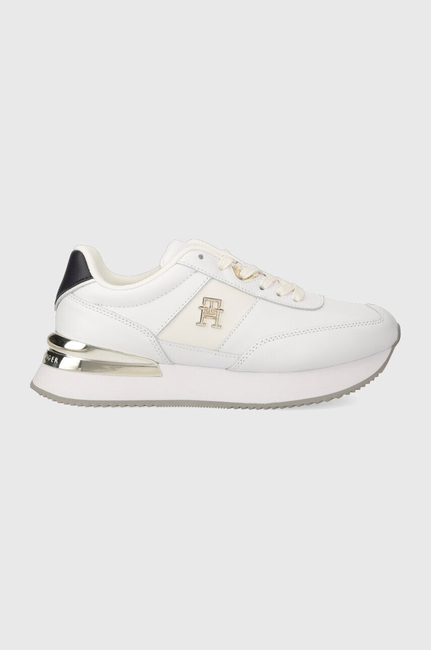 Tommy Hilfiger Δερμάτινα αθλητικά παπούτσια TH ELEVATED FEMININE RUNNER GLD - Pepit.gr